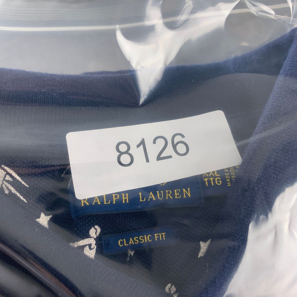 Polo Ralph Lauren Shirt Mens 2XL Geometric Sail Surf Abstract‎ Classic Fit Blue